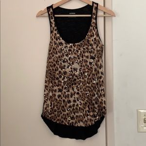 Animal print sleeveless blouse
